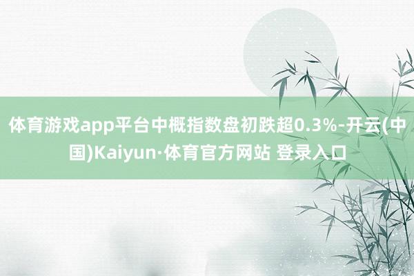 体育游戏app平台中概指数盘初跌超0.3%-开云(中国)Kaiyun·体育官方网站 登录入口