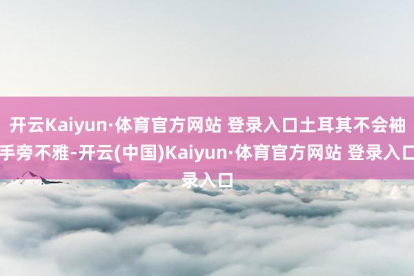 开云Kaiyun·体育官方网站 登录入口土耳其不会袖手旁不雅-开云(中国)Kaiyun·体育官方网站 登录入口
