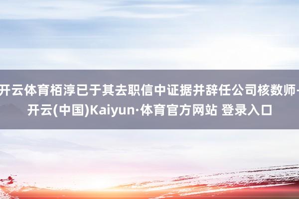 开云体育栢淳已于其去职信中证据并辞任公司核数师-开云(中国)Kaiyun·体育官方网站 登录入口