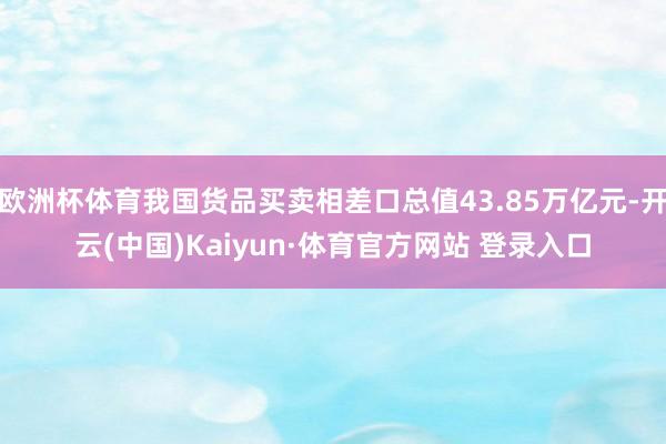 欧洲杯体育我国货品买卖相差口总值43.85万亿元-开云(中国)Kaiyun·体育官方网站 登录入口