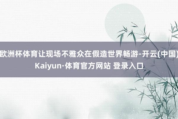 欧洲杯体育让现场不雅众在假造世界畅游-开云(中国)Kaiyun·体育官方网站 登录入口