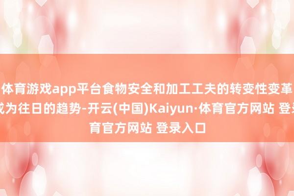 体育游戏app平台食物安全和加工工夫的转变性变革也将成为往日的趋势-开云(中国)Kaiyun·体育官方网站 登录入口