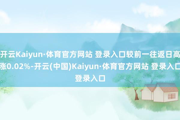 开云Kaiyun·体育官方网站 登录入口较前一往返日高涨0.02%-开云(中国)Kaiyun·体育官方网站 登录入口