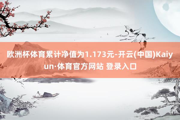 欧洲杯体育累计净值为1.173元-开云(中国)Kaiyun·体育官方网站 登录入口