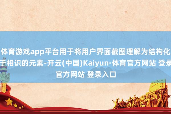 体育游戏app平台用于将用户界面截图理解为结构化和易于相识的元素-开云(中国)Kaiyun·体育官方网站 登录入口