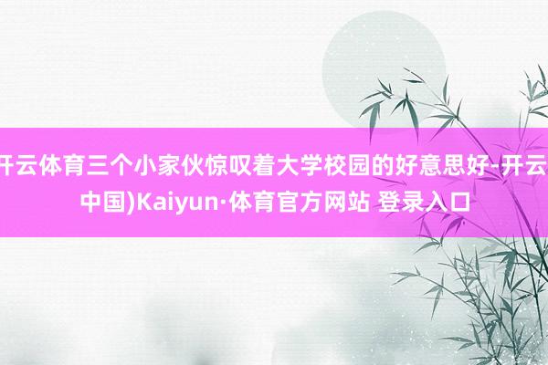 开云体育三个小家伙惊叹着大学校园的好意思好-开云(中国)Kaiyun·体育官方网站 登录入口