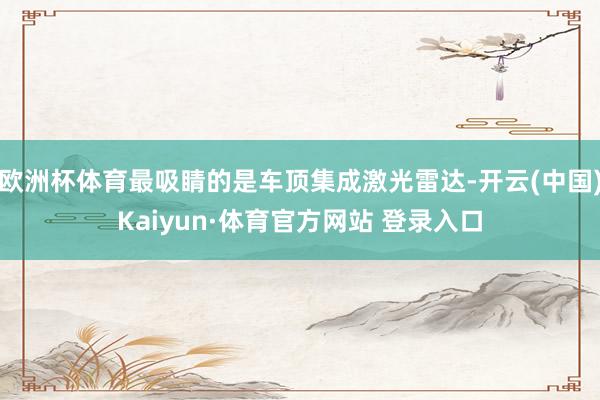 欧洲杯体育最吸睛的是车顶集成激光雷达-开云(中国)Kaiyun·体育官方网站 登录入口