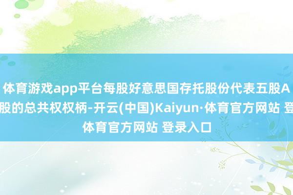 体育游戏app平台每股好意思国存托股份代表五股A类粗俗股的总共权权柄-开云(中国)Kaiyun·体育官方网站 登录入口