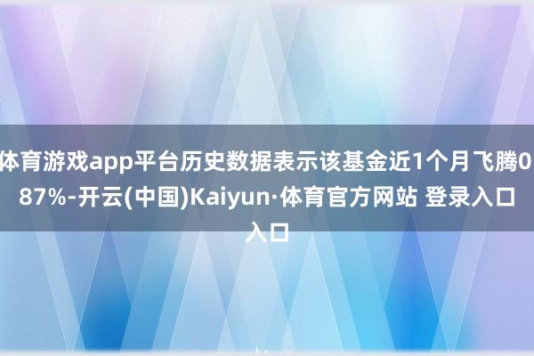体育游戏app平台历史数据表示该基金近1个月飞腾0.87%-开云(中国)Kaiyun·体育官方网站 登录入口