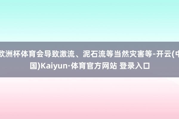 欧洲杯体育会导致激流、泥石流等当然灾害等-开云(中国)Kaiyun·体育官方网站 登录入口