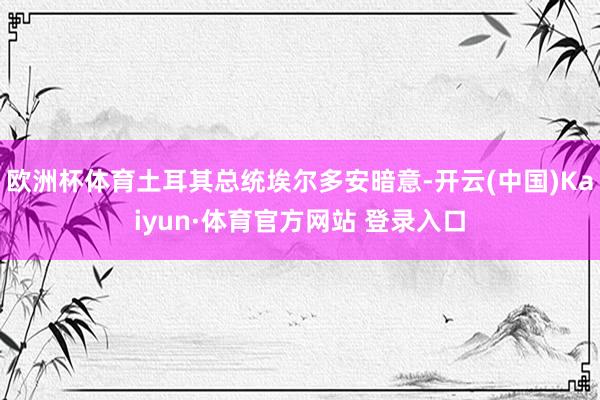 欧洲杯体育土耳其总统埃尔多安暗意-开云(中国)Kaiyun·体育官方网站 登录入口