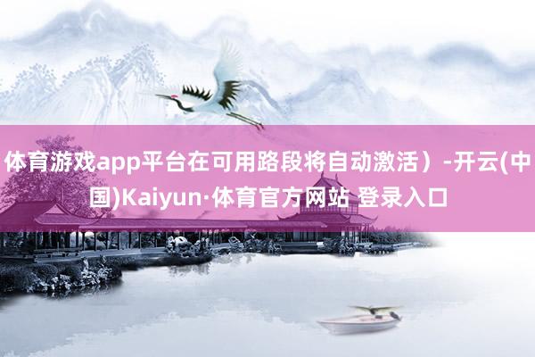 体育游戏app平台在可用路段将自动激活）-开云(中国)Kaiyun·体育官方网站 登录入口