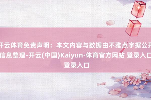 开云体育免责声明：本文内容与数据由不雅点字据公开信息整理-开云(中国)Kaiyun·体育官方网站 登录入口