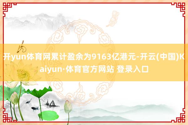 开yun体育网累计盈余为9163亿港元-开云(中国)Kaiyun·体育官方网站 登录入口