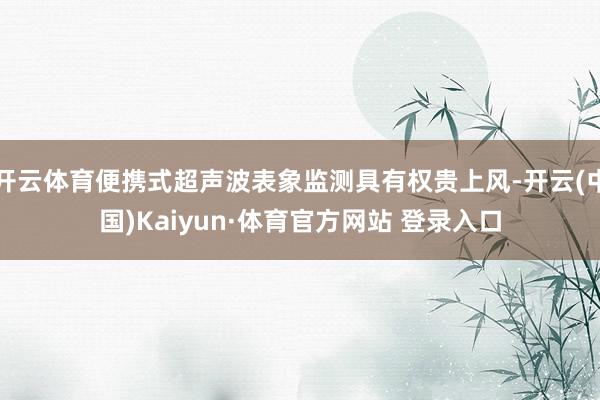 开云体育便携式超声波表象监测具有权贵上风-开云(中国)Kaiyun·体育官方网站 登录入口