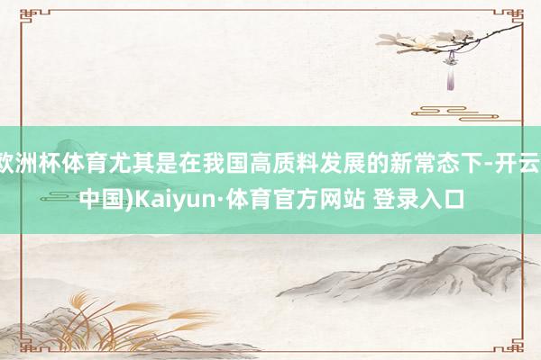 欧洲杯体育尤其是在我国高质料发展的新常态下-开云(中国)Kaiyun·体育官方网站 登录入口