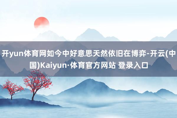 开yun体育网如今中好意思天然依旧在博弈-开云(中国)Kaiyun·体育官方网站 登录入口