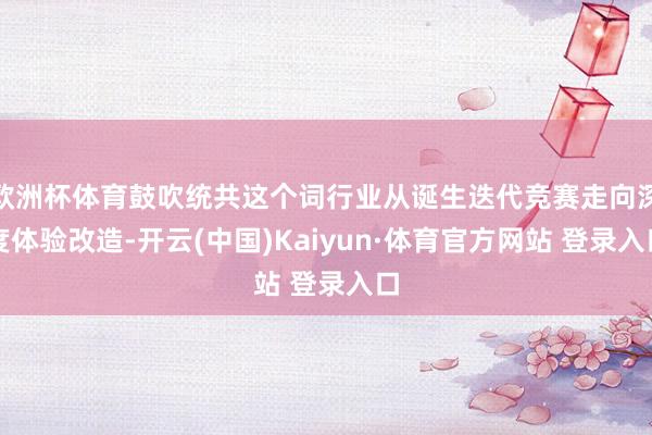 欧洲杯体育鼓吹统共这个词行业从诞生迭代竞赛走向深度体验改造-开云(中国)Kaiyun·体育官方网站 登录入口
