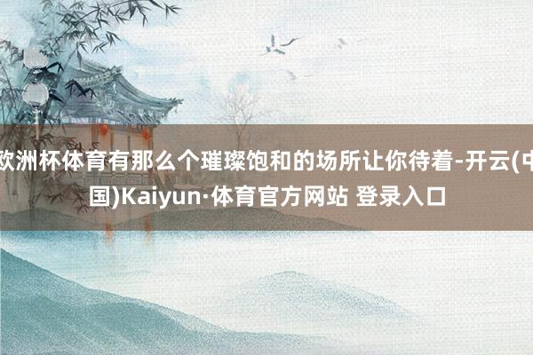 欧洲杯体育有那么个璀璨饱和的场所让你待着-开云(中国)Kaiyun·体育官方网站 登录入口