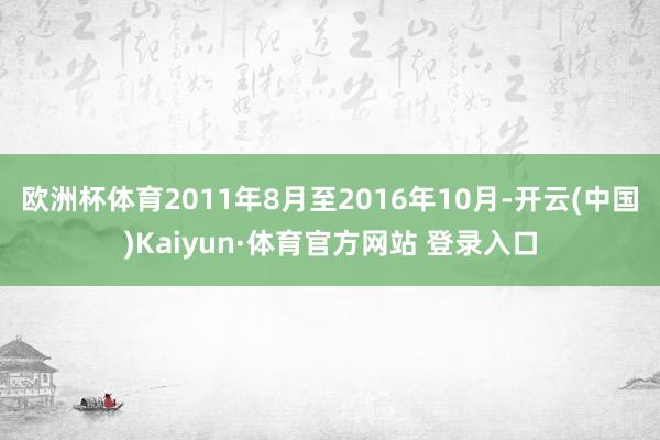 欧洲杯体育2011年8月至2016年10月-开云(中国)Kaiyun·体育官方网站 登录入口