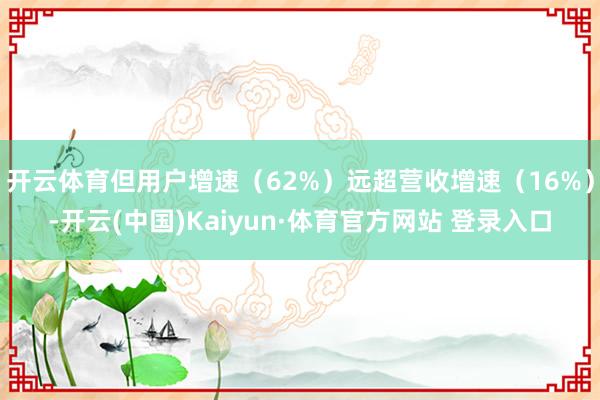 开云体育但用户增速(62%)远超营收增速(16%)-开云(中国)Kaiyun·体育官方网站 登录入口