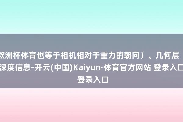 欧洲杯体育也等于相机相对于重力的朝向）、几何层（深度信息-开云(中国)Kaiyun·体育官方网站 登录入口